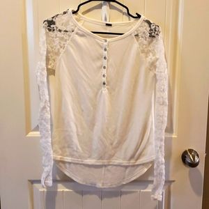 White lace shirt